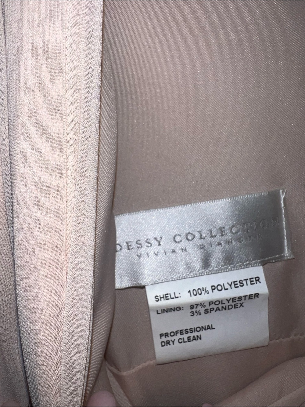 Dessy Collection Taupe V-Neck Maxi Dress - Picture 3 of 4